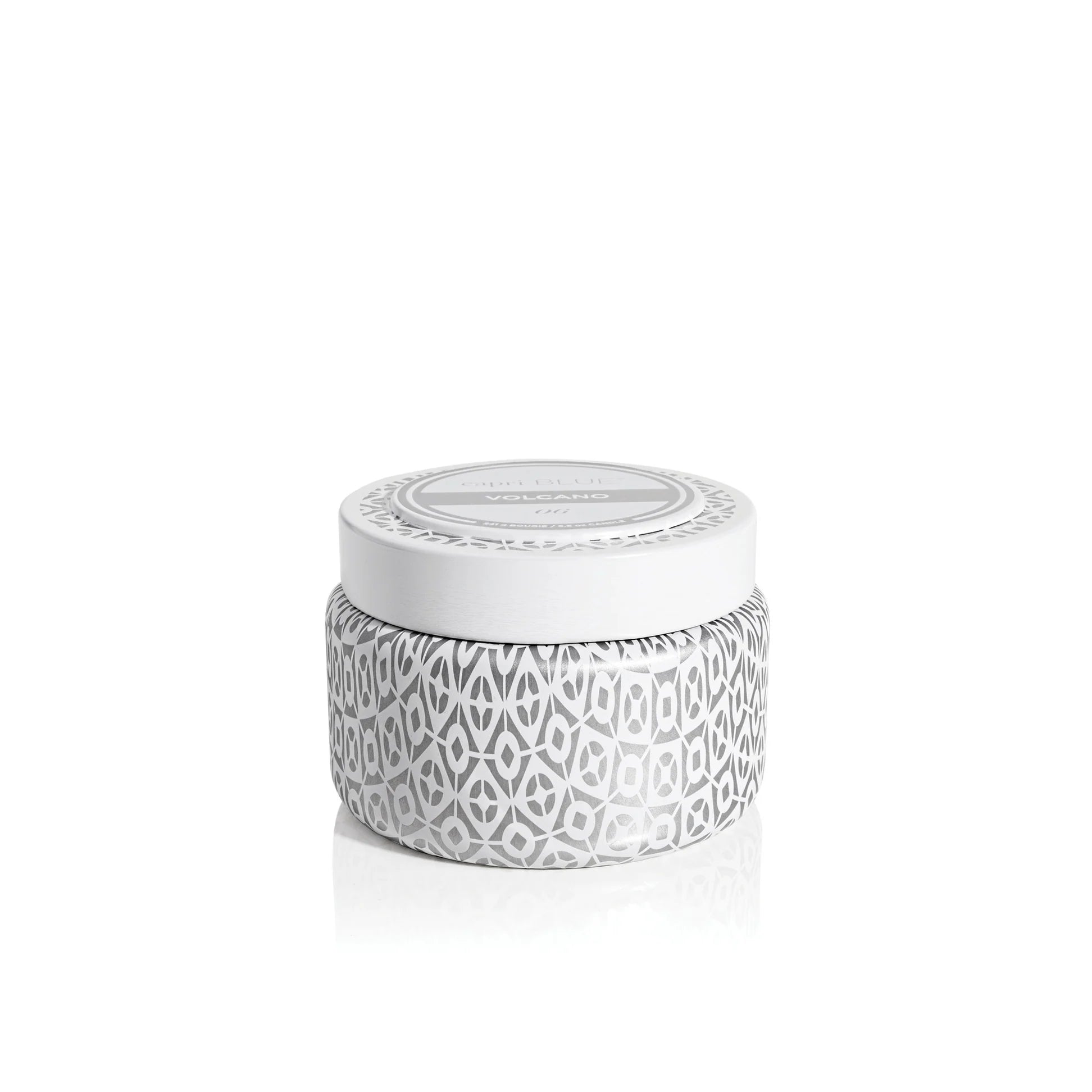 Capri Blue Volcano White Printed Tin Candle 8 oz ~ IN-STORE PURCHASE ONLY - Image 1