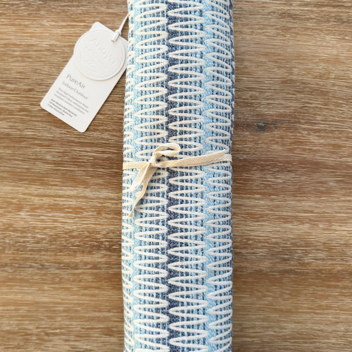 Anaya Home Summer Twist Blue Indoor Outdoor Table Runner - Image 3