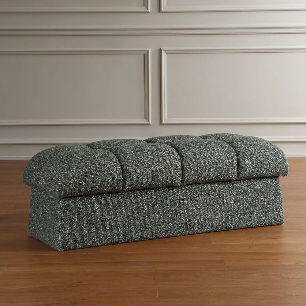 Uttermost Harlem Moss Green Tufted Bench - Image 3