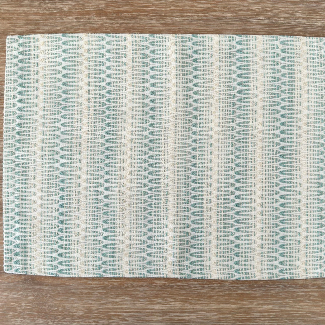 Anaya Home Summer Twist Aqua Indoor Outdoor Table Runner - Image 3
