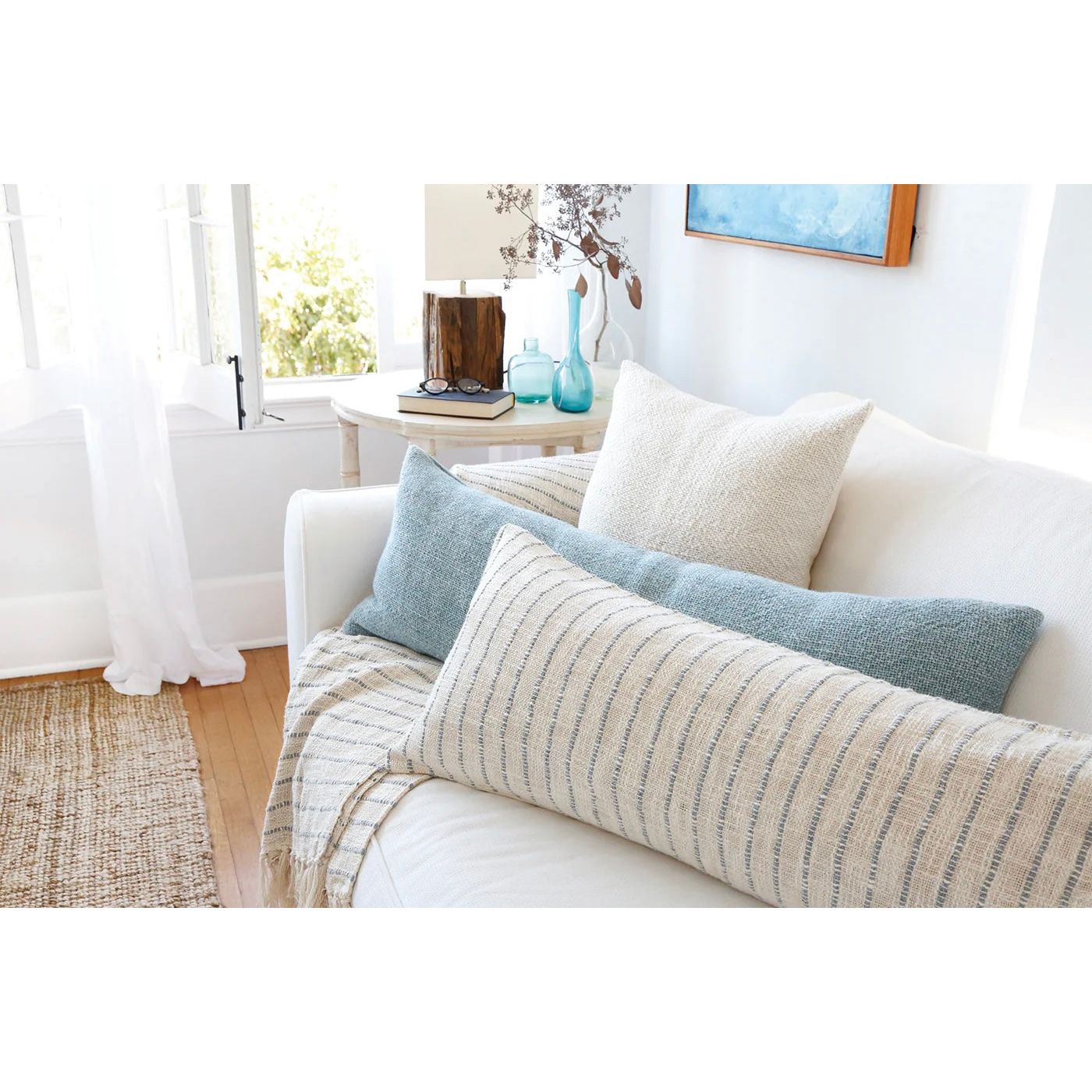 Pom Pom at Home Jojo Hand Woven Striped Pillow with Insert ~ 14 x 40 ~ Available in 3 Colors - Image 2