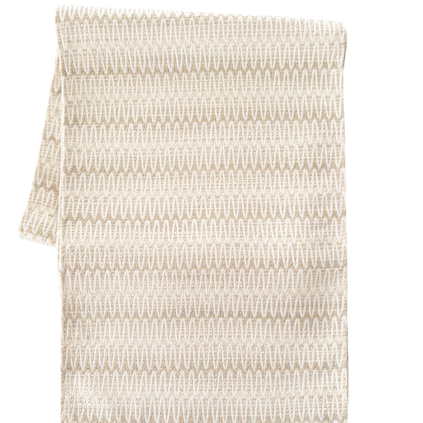 Anaya Home Summer Twist Beige Indoor Outdoor Table Runner - Image 2