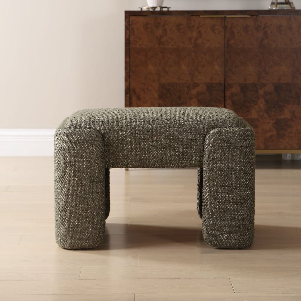 Uttermost Angus Green Boucle Small Bench - Image 1