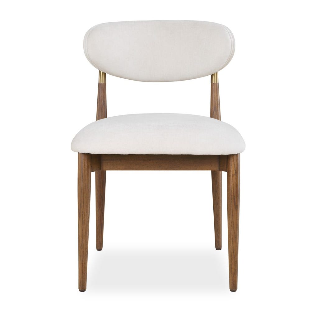 Uttermost Moxie Off- White Velvet With Natural Walnut Frame Armless Dining Chairs ~ Set Of Two - Image 2