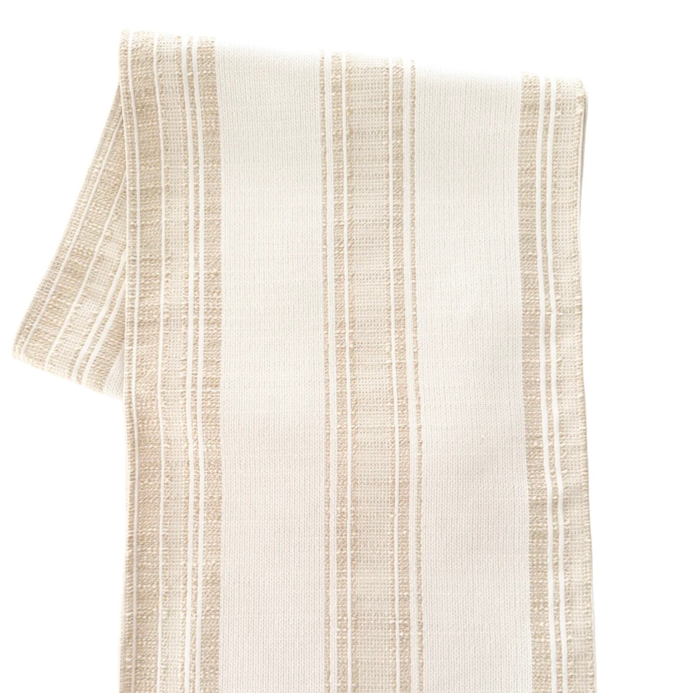 Anaya Home Beach Club Beige Stripe Indoor Outdoor Table Runner - Image 2