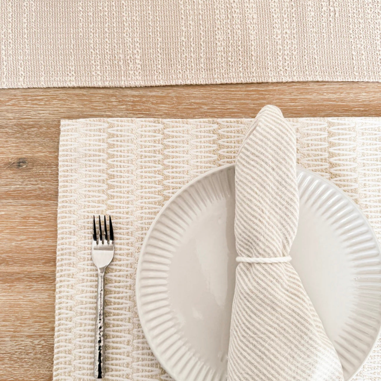 Anaya Home Summer Twist Beige Indoor Outdoor Placemat - Image 3