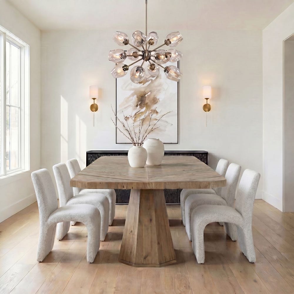 Uttermost Valentin Beige And White Boucle Dining Chair - Image 1