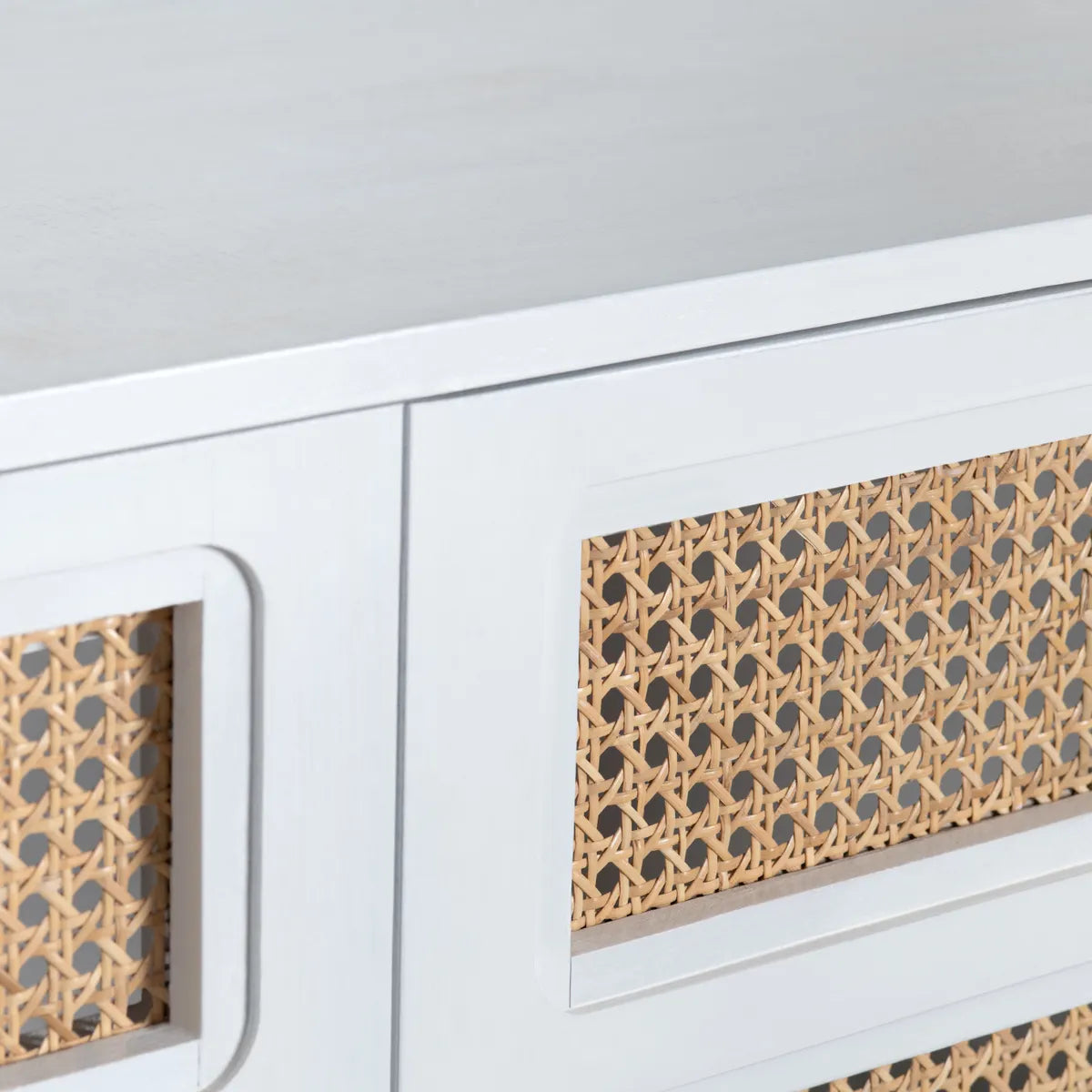 Crestview Collection Biscayne White Rattan Sideboard - Image 3