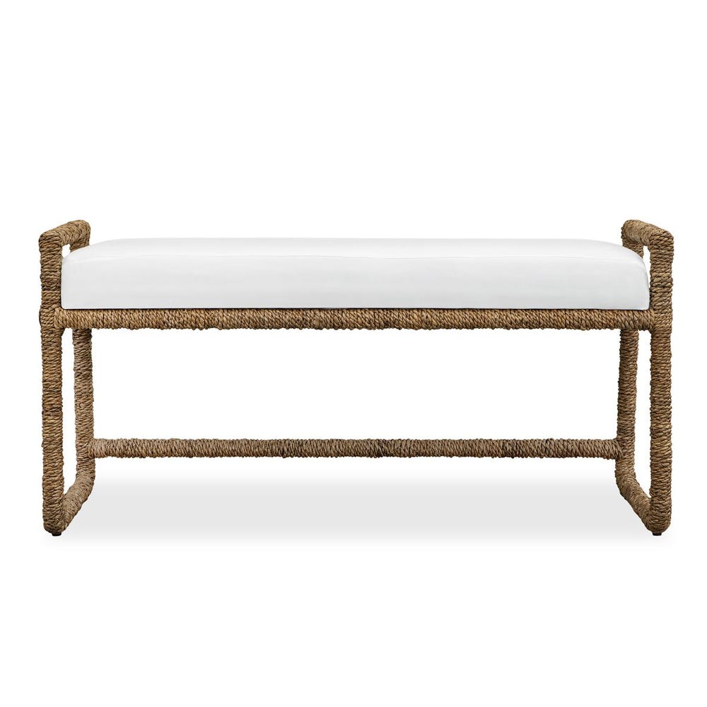 Uttermost Araiza Snow White Performance Fabric Bench - Image 2