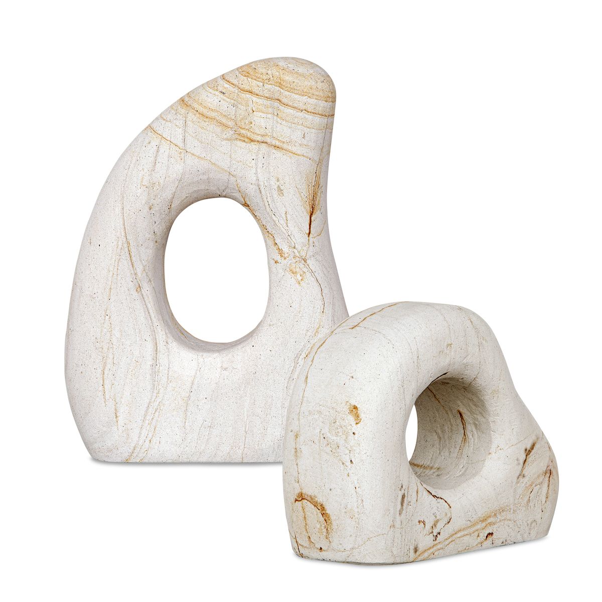 Uttermost Stone Flow Palimanan Set of 2 Stone Sculptures ~ Outdoor And Indoor Use - Image 1