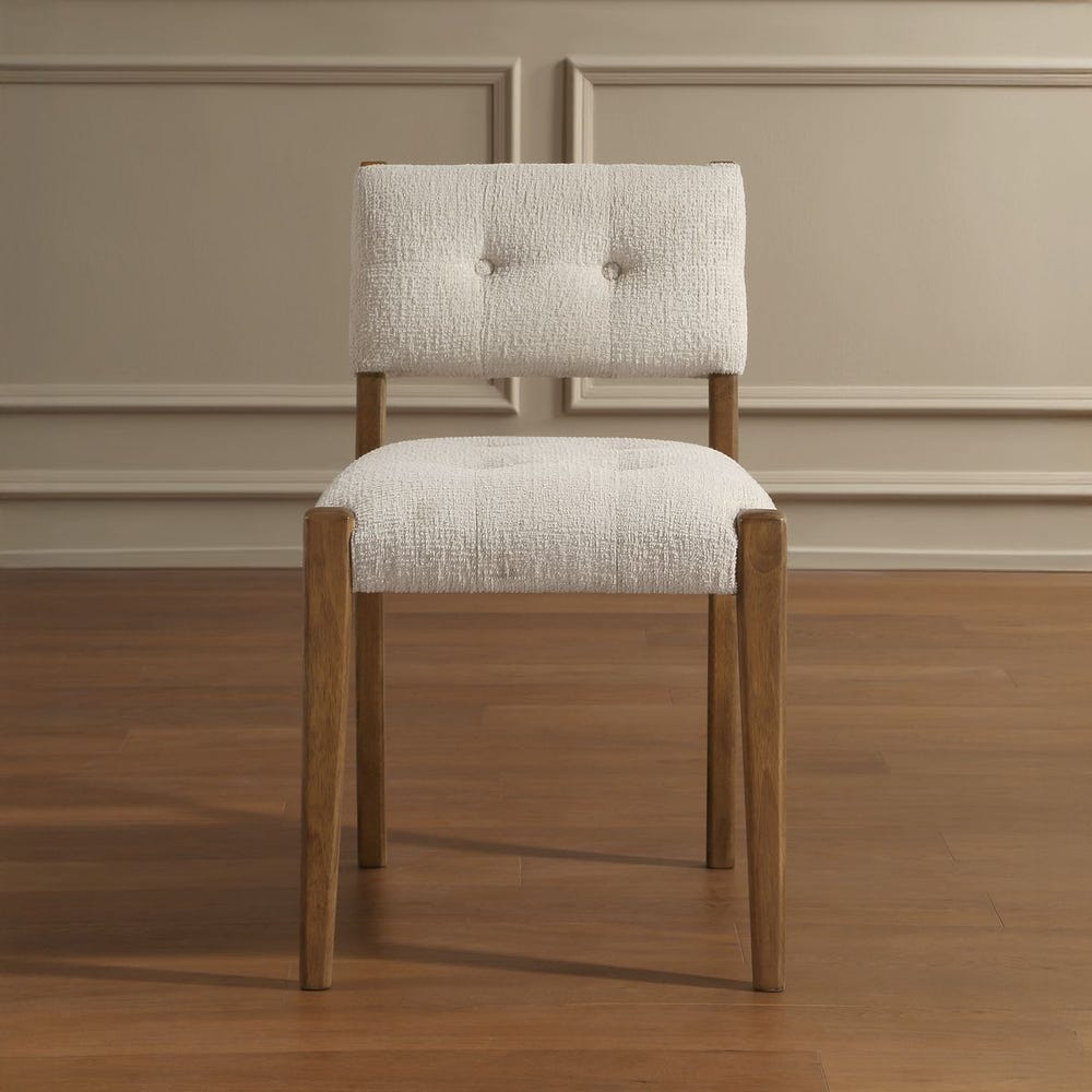 Uttermost Edmund Pecan Stained Wood Frame Dining Chairs ~ Set Of Two - Image 1