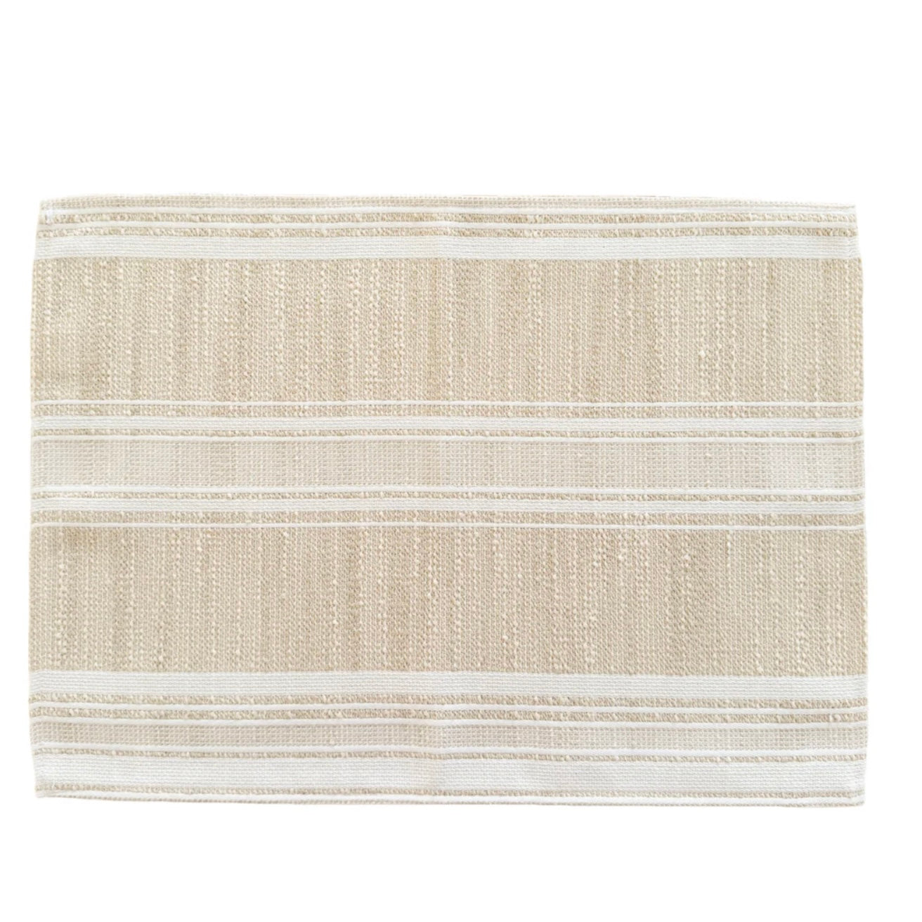 Anaya Home Beach Club Stripe Indoor Outdoor Placemat ~ Sandy Beige - Image 2