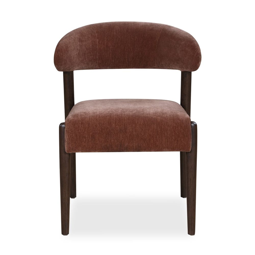 Uttermost Avera Mid- Century Tobacco Velvet Dining Chair - Image 3
