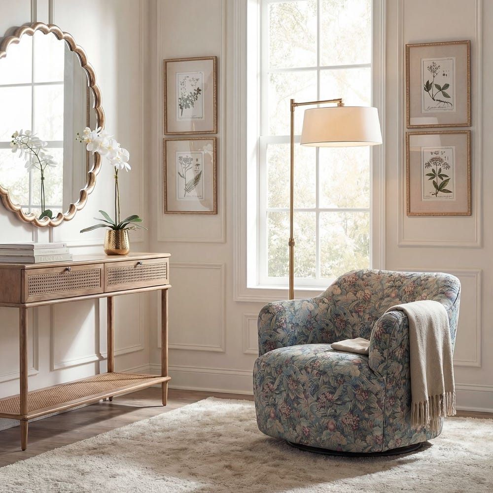 Uttermost Ansel Classic Tapestry Styled Swivel Chair - Image 1