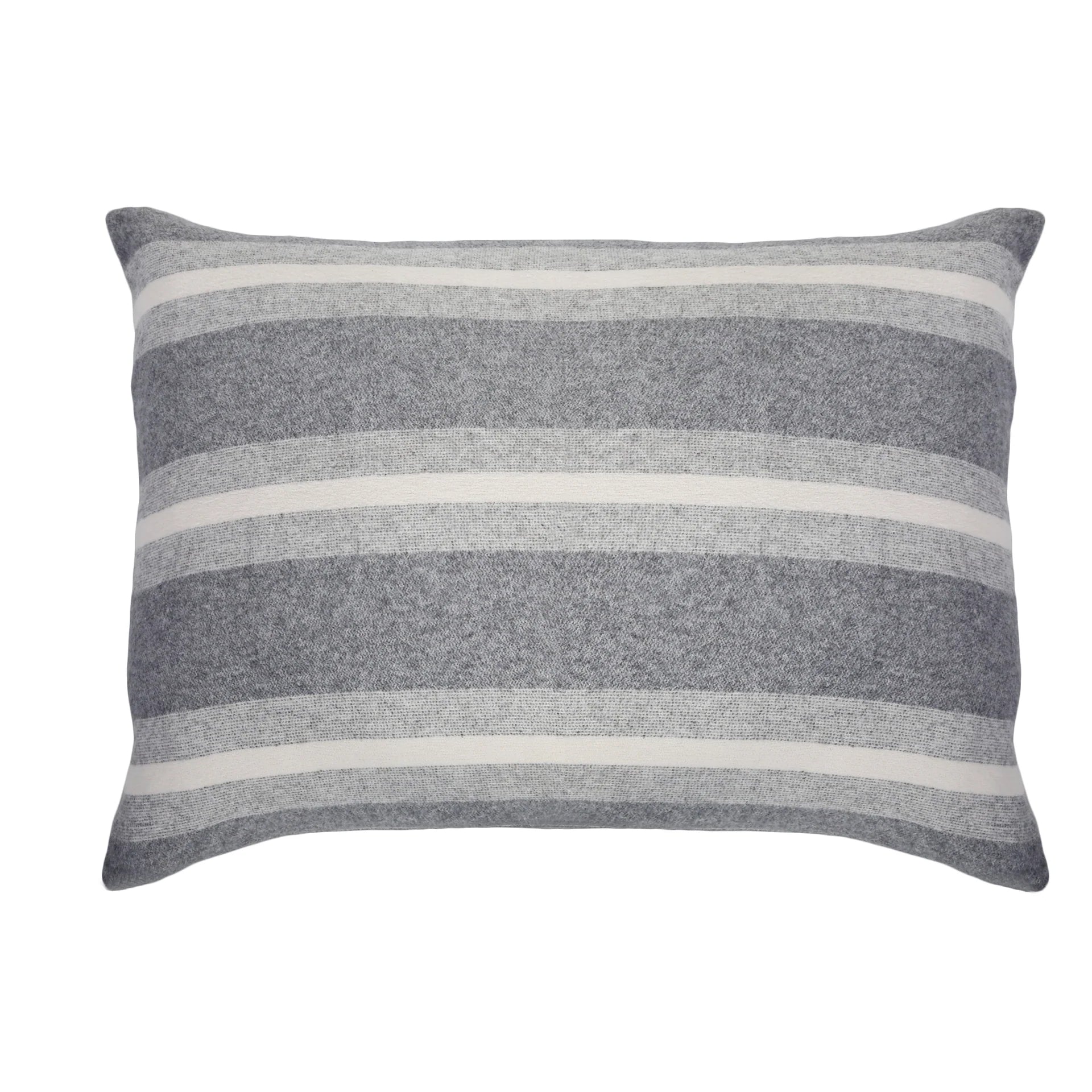 Pom Pom at Home Alpine Grey and Ivory Striped Big Pillow - Image 1