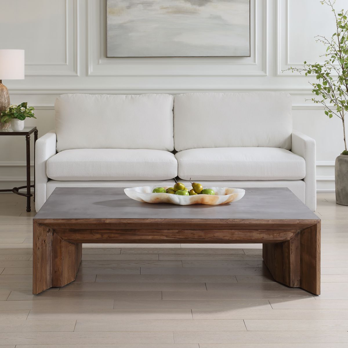 Uttermost Vail Reclaimed Wood and Concrete Coffee Table - Image 1