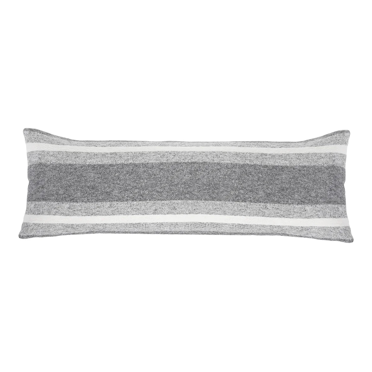 Pom Pom at Home Alpine Grey and Ivory Striped Pillow with Insert - Image 1