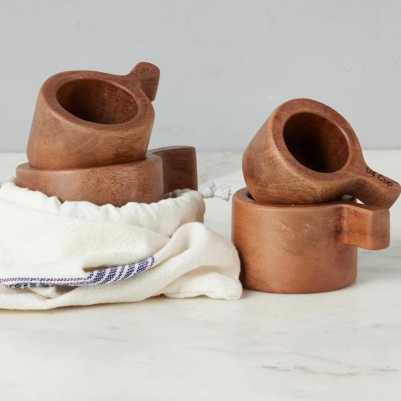 etúHOME French Bistro Wood Measuring Cups Set of 4 - Image 2