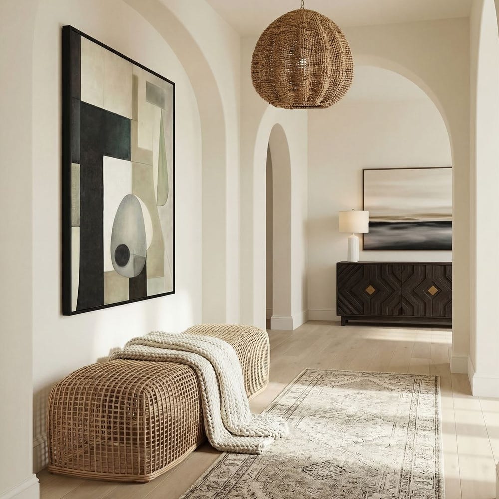 Uttermost Tino Handcrafted Natural Rattan Bench