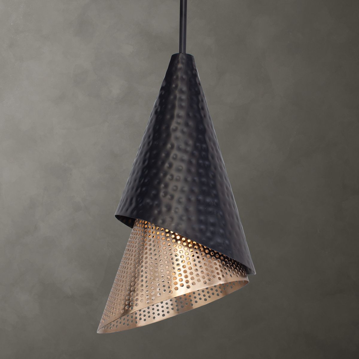 Uttermost Apollo Matte Black and Gold 1 Light Pendant - Image 2