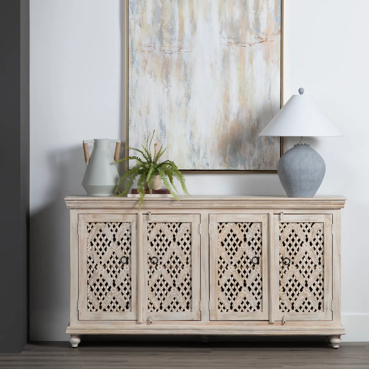 Crestview Collection Lattice Four- Door Sideboard - Image 1