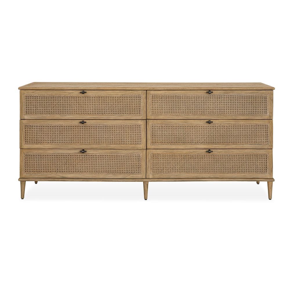 Uttermost Coast Natural Rattan Cane Six- Drawer Chest