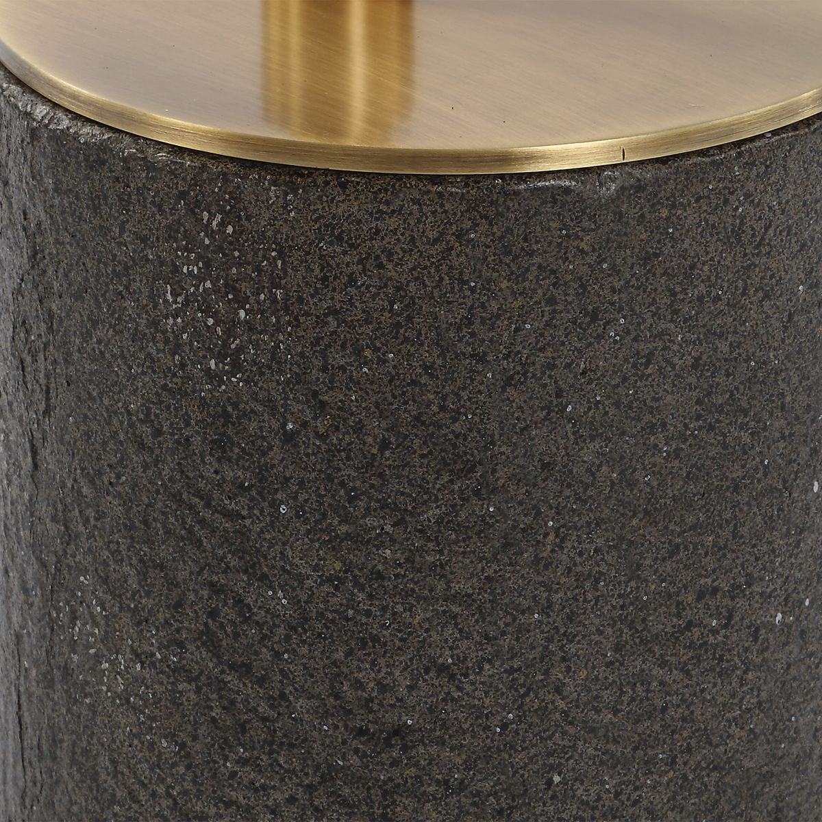 Uttermost Kaufman Contemporary Crystal Top With Antique Brass Round Accent Table - Image 3