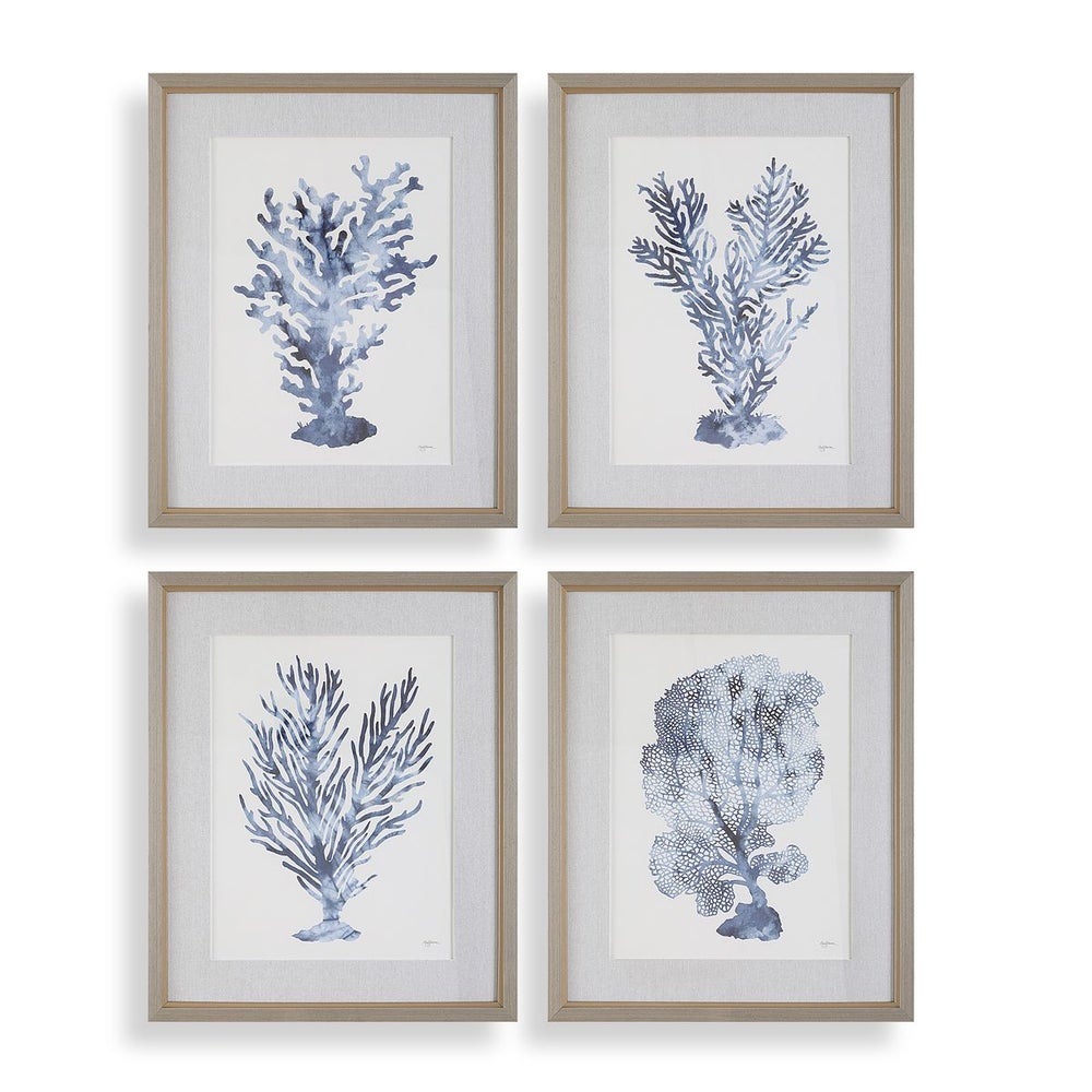 Uttermost Shibori Coral Set of 4 Framed Prints - Image 3