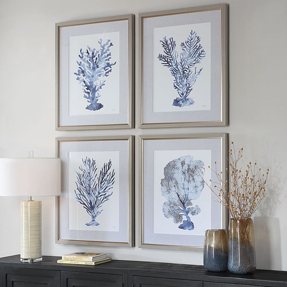 Uttermost Shibori Coral Set of 4 Framed Prints - Image 2