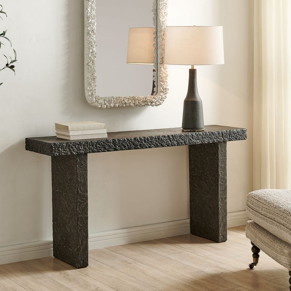 Uttermost Hagan Slate Glass Reinforced Concrete Console Table ~ Indoor & Outdoor Use - Image 2