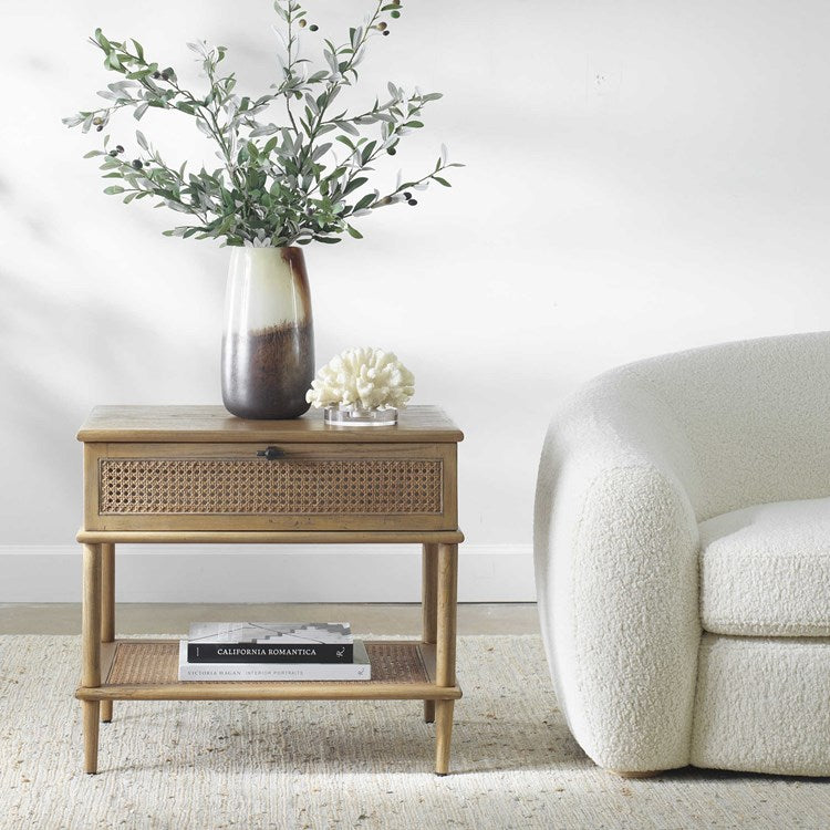 Uttermost Coast Natural Rattan Cane Side Table - Image 1