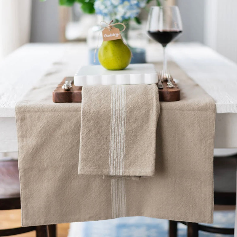 etúHOME Vintage White Stripe Kitchen Tea Towels ~ Set of 2 - Image 3