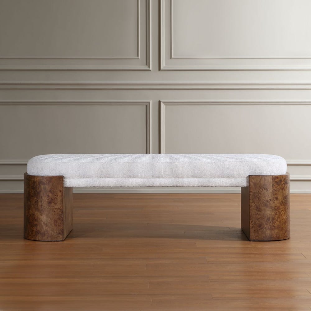Uttermost Thorian Curved Burl Wood Legs Bench