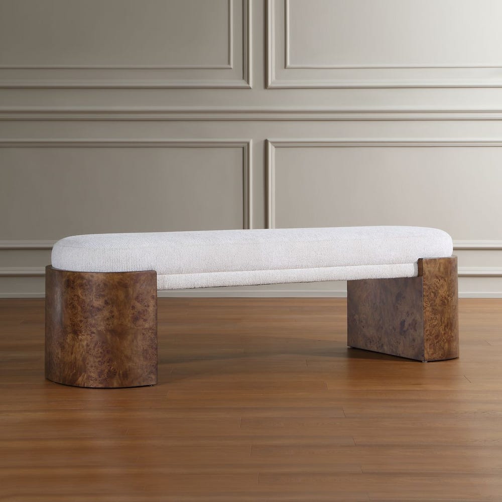 Uttermost Thorian Curved Burl Wood Legs Bench - Image 2