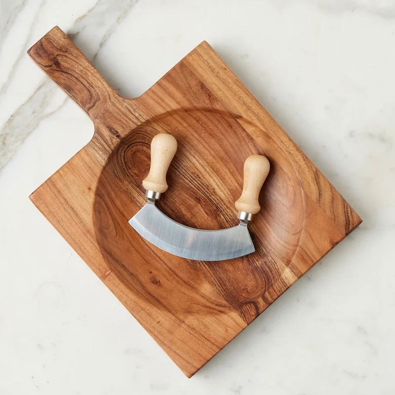 etúHOME French Cutting Board With Mezzaluna Set ~ IN-STORE PURCHASE ONLY