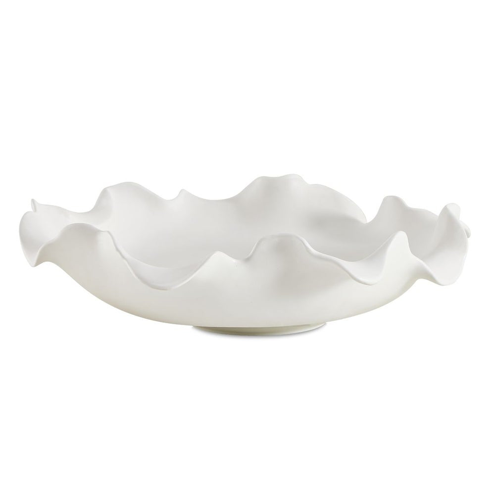 Uttermost Wave Crest White Ceramic Sculptural Decorative Bowl - Image 2