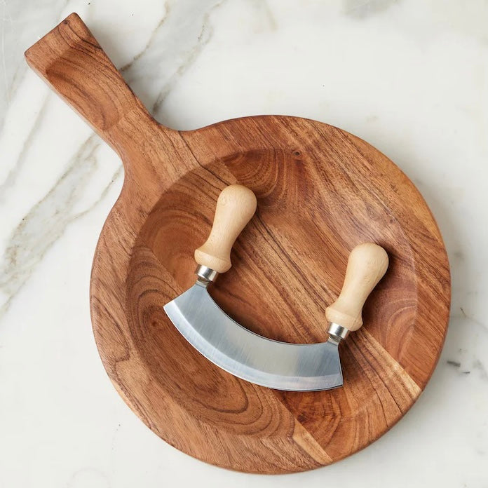 etúHOME Italian Cutting Board With Mezzaluna Set ~ Small ~ IN-STORE PURCHASE ONLY