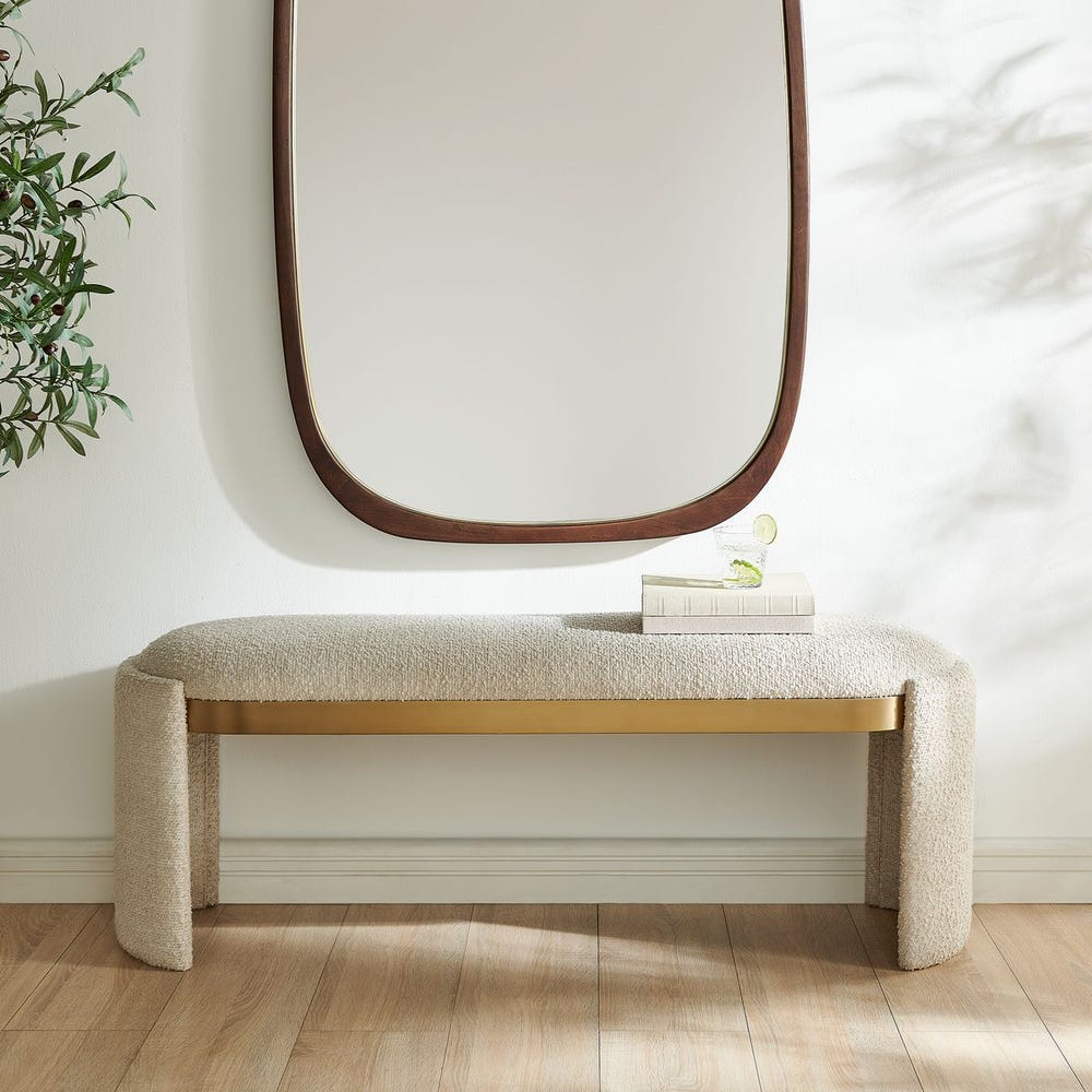 Uttermost Serena Textured Boucle Bench - Image 1