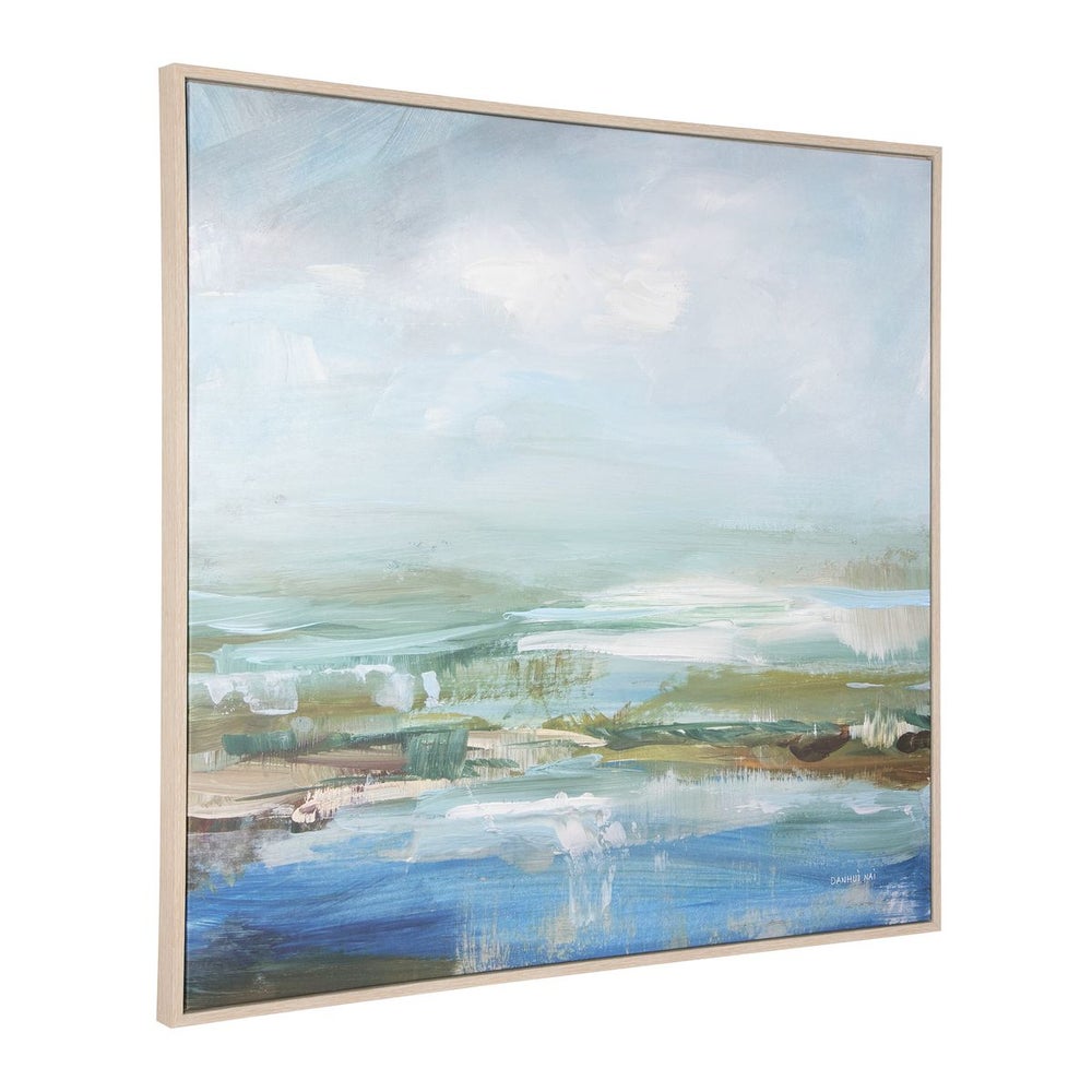 Uttermost Lush Valley Grey Whitewash Finished Framed Canvas - Image 2