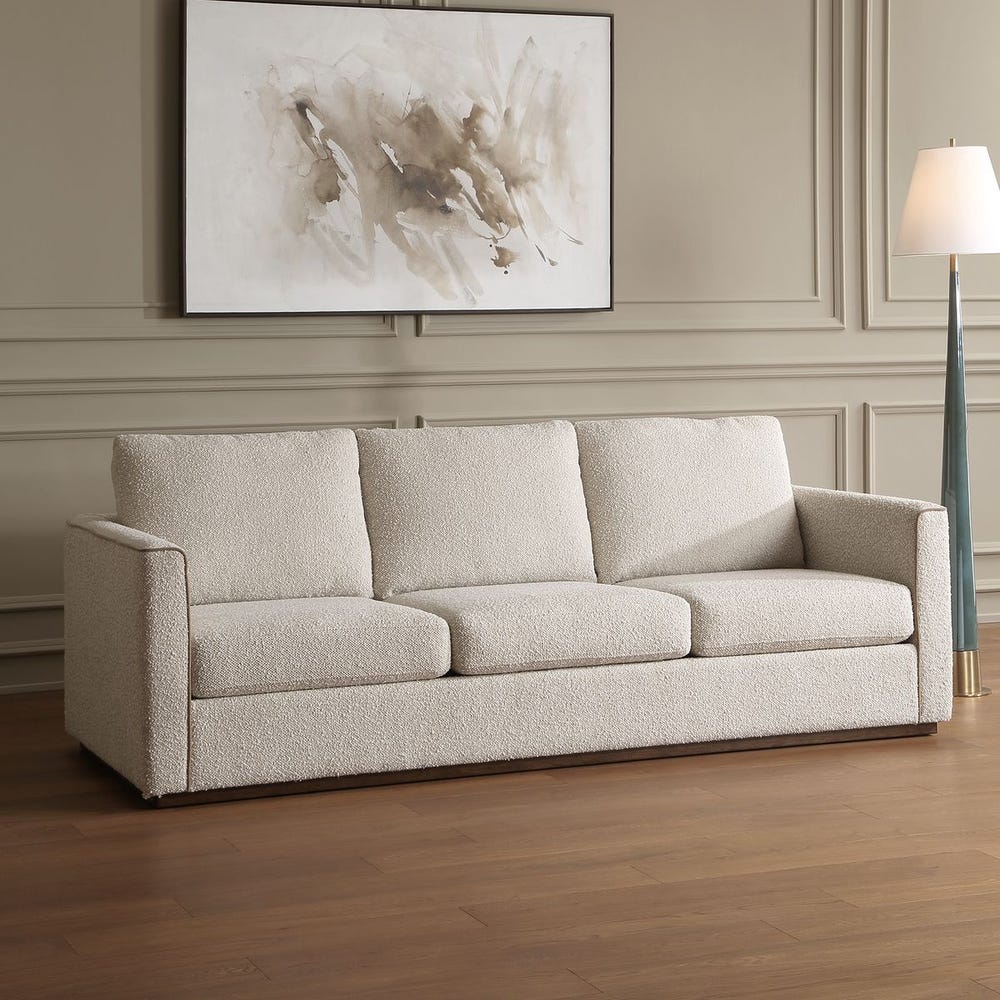 Uttermost Lorien Upholstered Looped Cream Boucle Sofa - Image 1