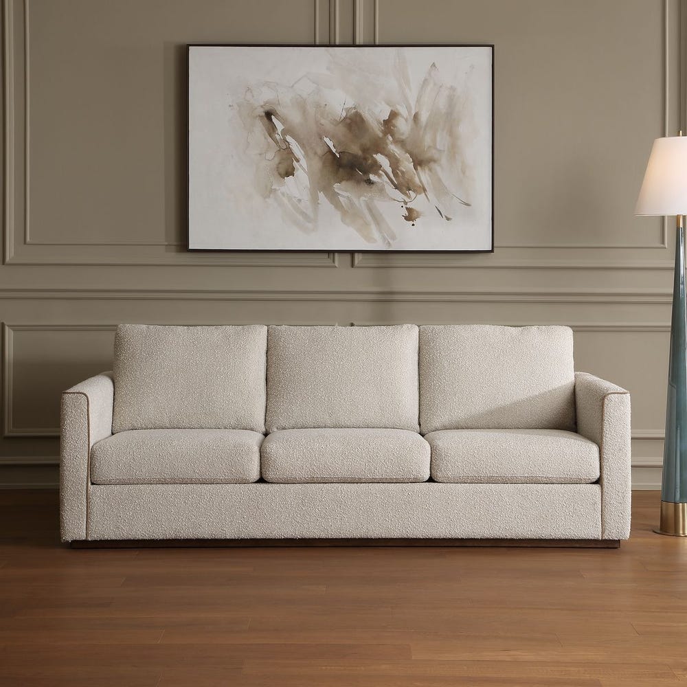 Uttermost Lorien Upholstered Looped Cream Boucle Sofa - Image 2