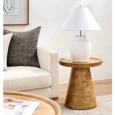 Surya Amira Modern Natural Mango Wood Round Accent Side Table AMIR-002 - Image 2