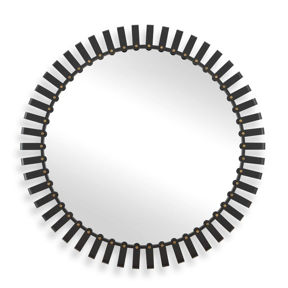 Uttermost Jael Industrial Iron Finished In Satin Black Round Mirror - Image 3