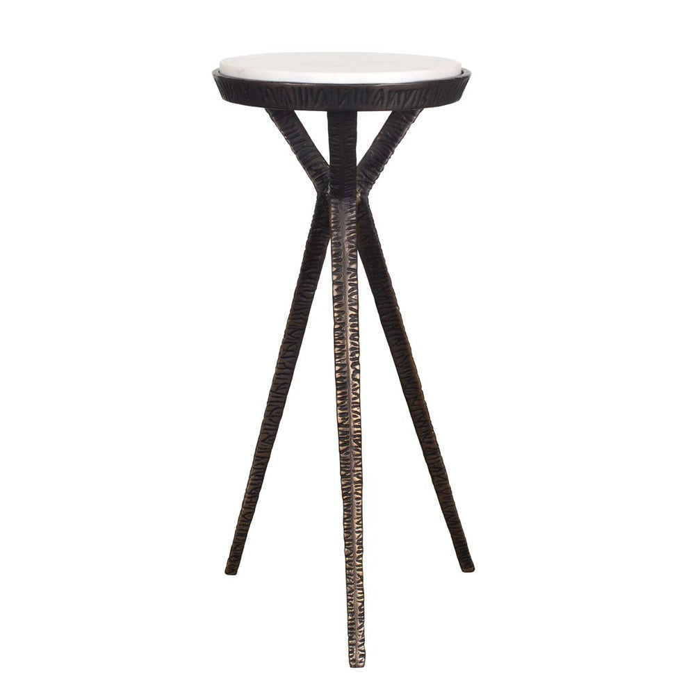 Uttermost Tilton Marble Top With Dark Bronze Accent Table - Image 2