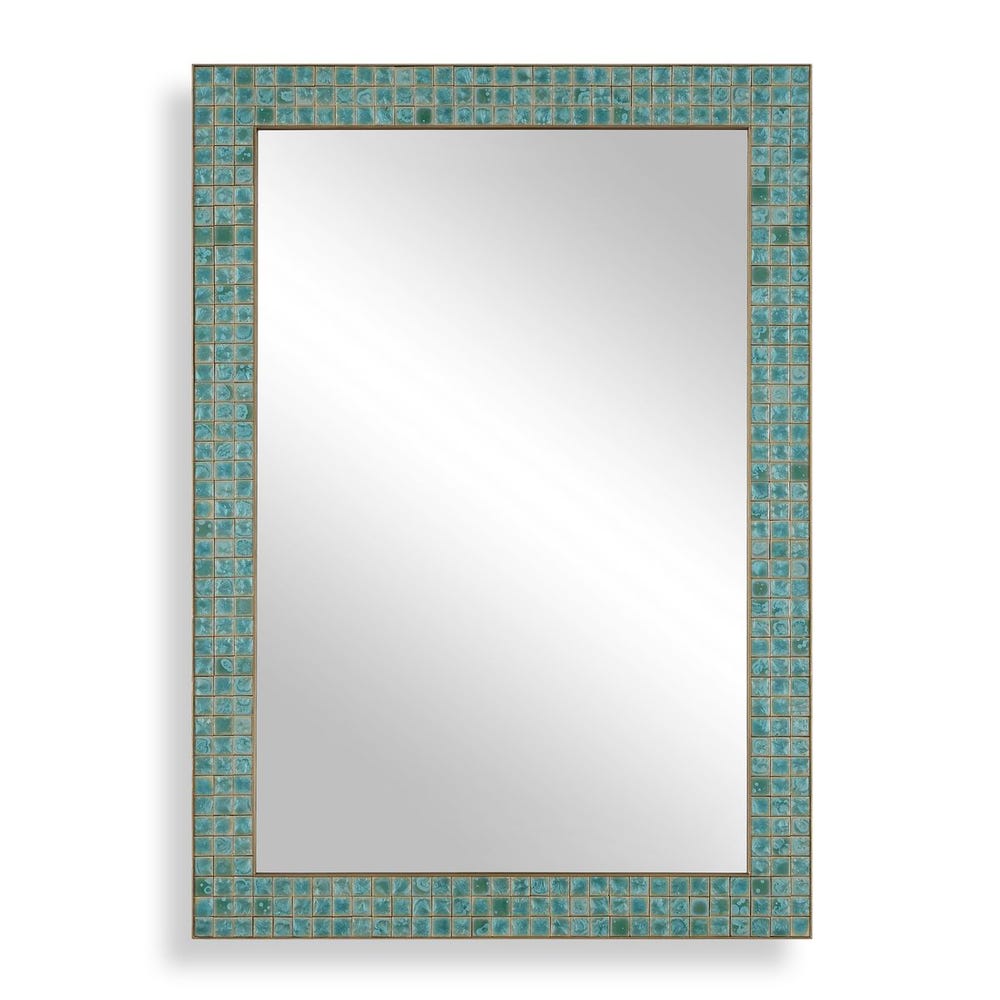 Uttermost Coralie Teal And Green Tile Border Mirror - Image 2