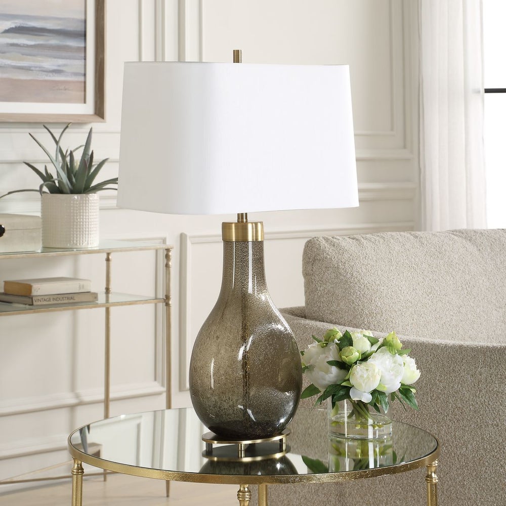 Uttermost Shyla Dark Moss Teardrop Glass Base Table Lamp - Image 2