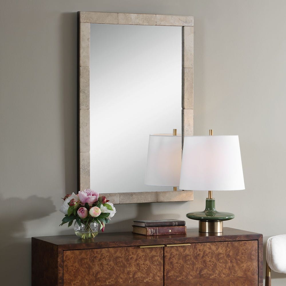 Uttermost Pave Travertine Framed Mirror - Image 2