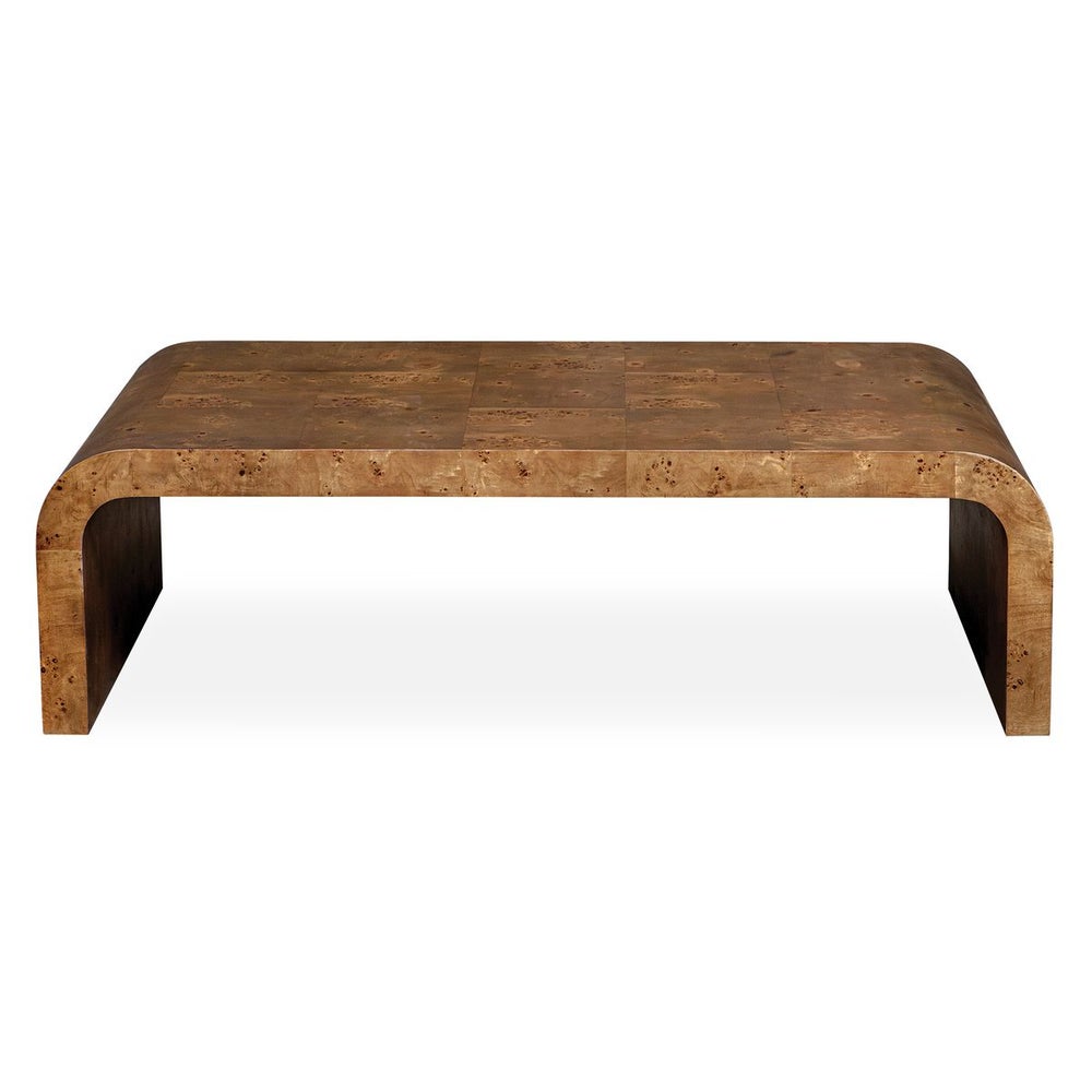 Uttermost Carraway Burl Wood Curved Coffee Table - Image 1