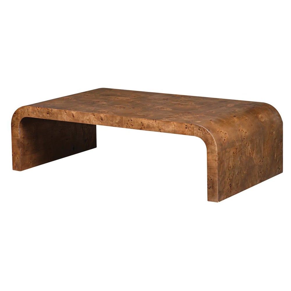 Uttermost Carraway Burl Wood Curved Coffee Table - Image 2