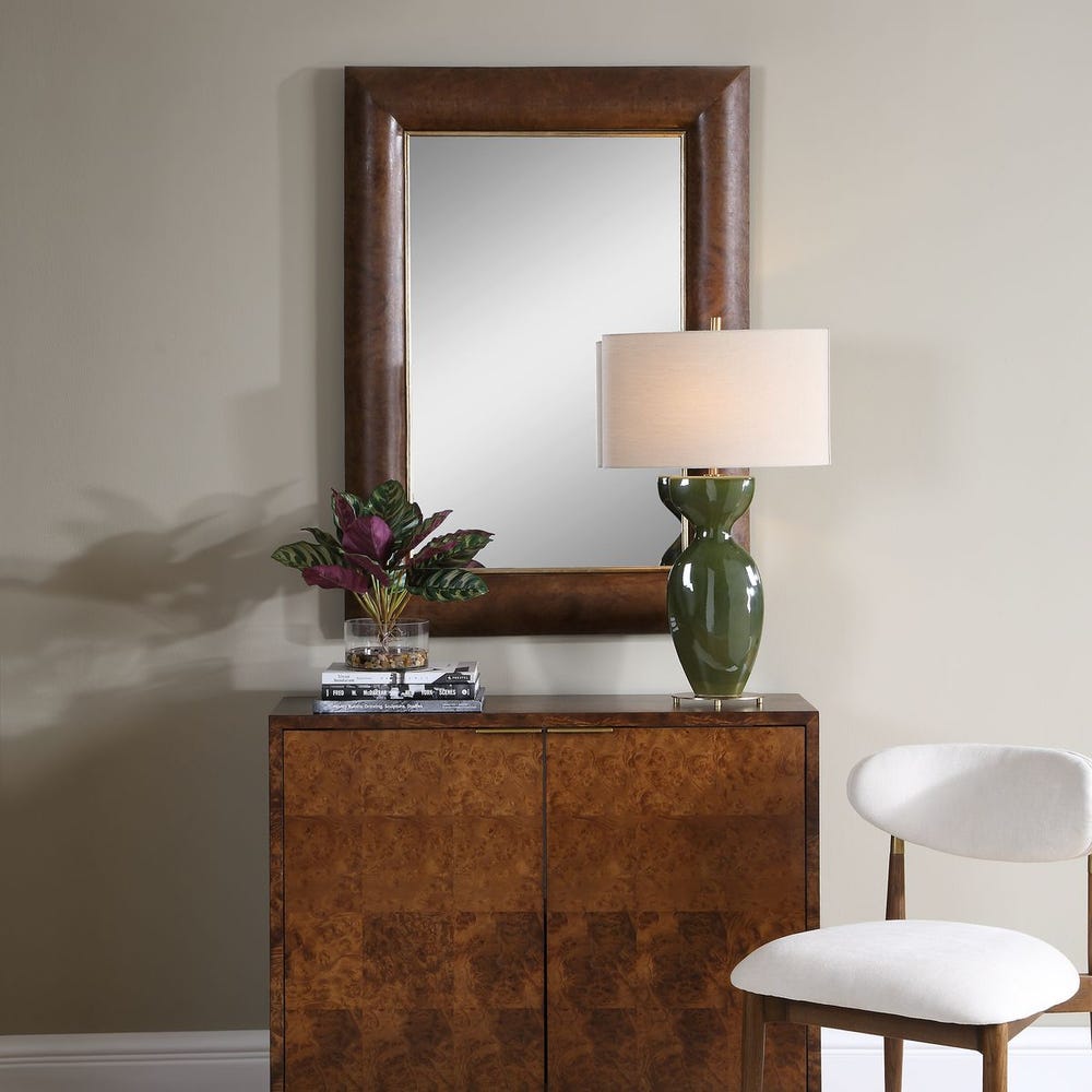 Uttermost Donovan Rich Burl And Walnut Finish Mirror